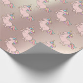 ハッピードユニコーンホーンピンクキャンディスターベビーシャワー ラッピングペーパー (角)