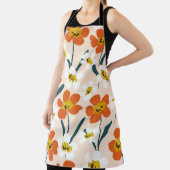 ハッピードライ絵を描開花のシームレスヴィンテージパターン。 エプロン (インサイチュ)