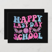 ハッピードラストデイオブスクールディスコボールグルーヴィーレトロ ポストカード (正面/裏面)