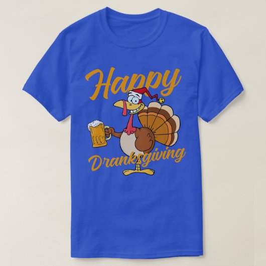 ハッピードランクサヴィングおもしろい感謝祭 Tシャツ (デザイン正面)