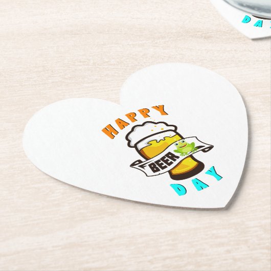 ハッピードリンク日国際的カエル4威厳があるビール ペーパーコースター (アングル)