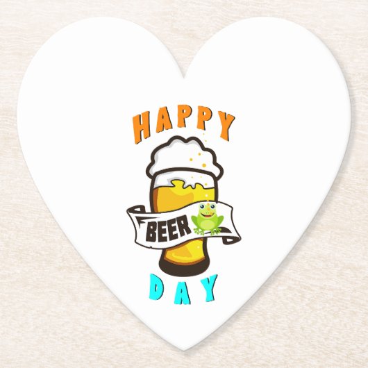 ハッピードリンク日国際的カエル4威厳があるビール ペーパーコースター (正面)