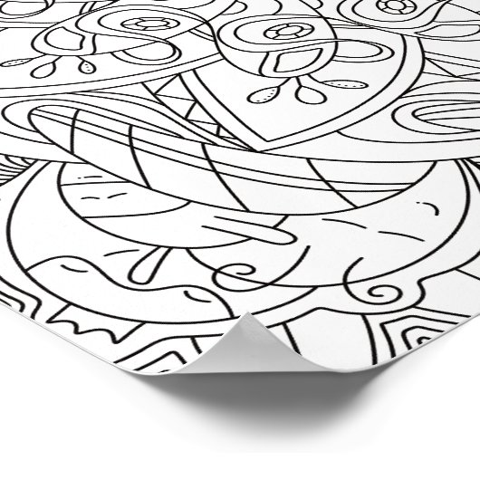 ハッピードルズ:かわいい花色のページ子供へ ポスター (角)