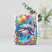 ハッピードルフィンが微笑祝み&s |カード ポストカード (スタンド正面)