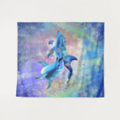 ハッピードルフィンカップタペストリー – ファミリー タペストリー (正面(横))