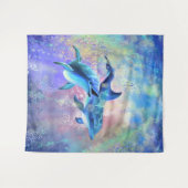 ハッピードルフィンカップルタペストリー絵画ファミリー タペストリー (正面(横))