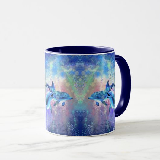 ハッピードルフィンカップ絵画ルマグズファミリー マグカップ (正面右)