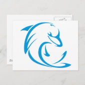 ハッピードルフィンスイングスケッチスタイル ポストカード (正面/裏面)