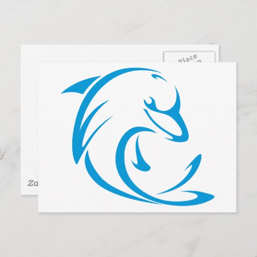 ハッピードルフィンスイングスケッチスタイル ポストカード (正面/裏面)