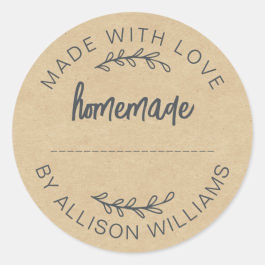 ハッピードルフィンスタジオオリジナル　クラフト紙ラベル　焼き菓子　ジャムクッキー　手作りラベル ラウンドシール (正面)