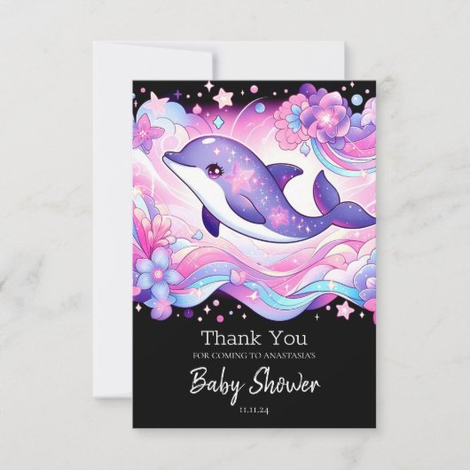 ハッピードルフィンベビーシャワー サンキューカード (正面)