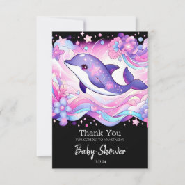 ハッピードルフィンベビーシャワー サンキューカード