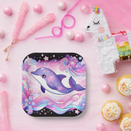 ハッピードルフィンベビーシャワー ペーパープレート