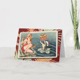 ハッピードルフィンレトロクリスマスカード シーズンカード