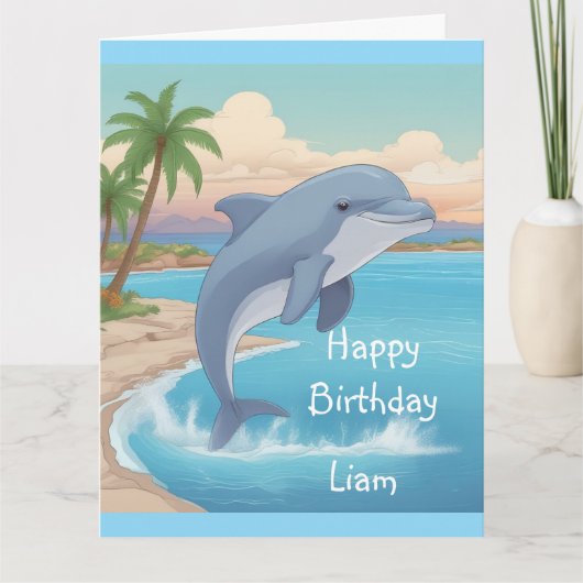 ハッピードルフィン誕生日 カード (正面)