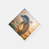 ハッピードルフィン誕生日 スタンダードカクテルナプキン (角)