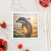 ハッピードルフィン誕生日 スタンダードカクテルナプキン (インサイチュ)