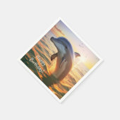 ハッピードルフィン誕生日 スタンダードカクテルナプキン (角)