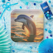 ハッピードルフィン誕生日 ペーパープレート (パーティー)