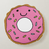 ハッピードーナツグラフィックピカラフルックドーナツクリップアート ラウンドクッション (裏面)