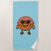 ハッピードーナツBlu ビーチタオル (正面)