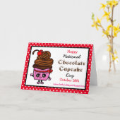 ハッピーナショナルカップケーキの日 – 10月18日 カード (黄色い花)