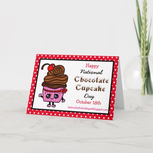 ハッピーナショナルカップケーキの日 – 10月18日 カード (正面)
