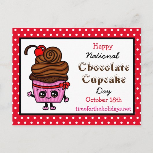 ハッピーナショナルカップケーキの日 – 10月18日 ポストカード (正面)