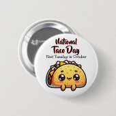 ハッピーナショナルタコデー10月の第1火曜日 缶バッジ (正面&裏面)