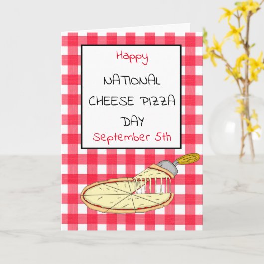 ハッピーナショナルチーズピザデー9月5日カード カード (黄色い花)