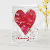 ハッピーナショナルナース週間、ステッチ生地ハート カード (黄色い花)