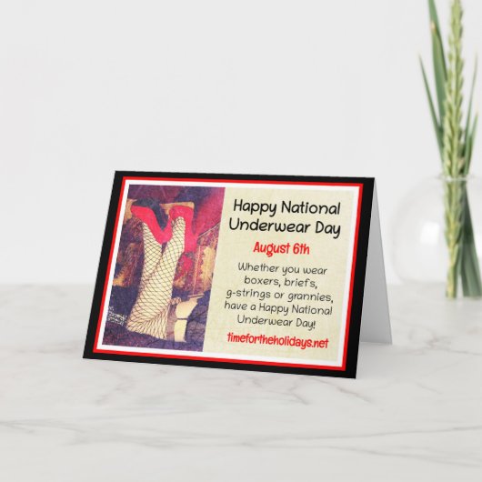 ハッピーナショナルパンツの日、８月６日 カード (正面)