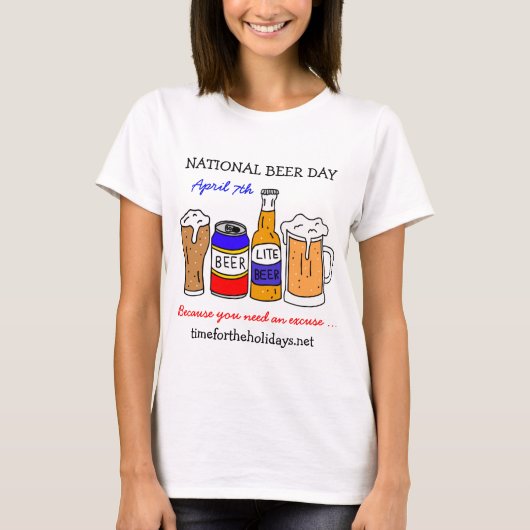ハッピーナショナルビールの日 – 4月7日 Tシャツ (正面)