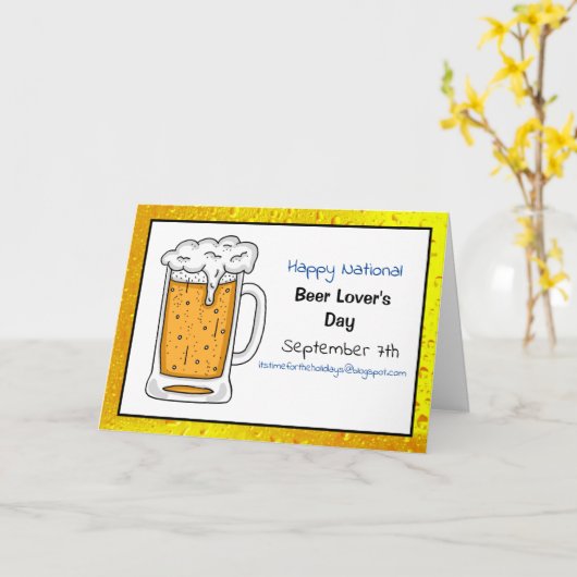 ハッピーナショナルビール愛好家の日、おもしろい休日Ca カード (黄色い花)