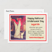 ハッピーナショナル下着威厳がある日6日 ポストカード (正面/裏面)