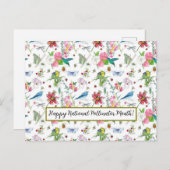 ハッピーナショナル花粉媒介者月六月ミツバチ ポストカード (正面/裏面)