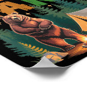 ハッピーナナキャンパー1歳誕生日クマさん ポスター (角)