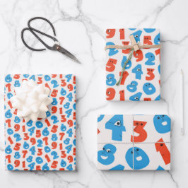 ハッピーナンバプリントラッピング紙 ラッピングペーパーシート