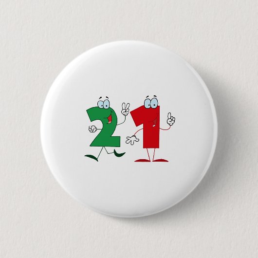 ハッピーナンバー21 缶バッジ (正面)