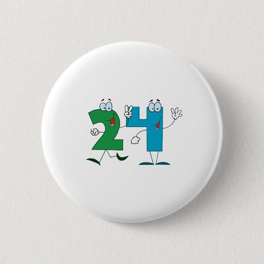 ハッピーナンバー24 缶バッジ (正面)