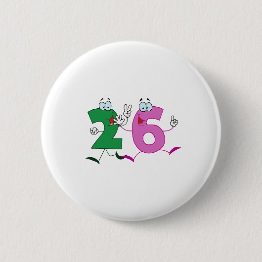 ハッピーナンバー26 缶バッジ (正面)