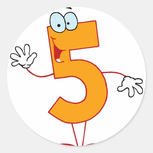 ハッピーナンバー5 ラウンドシール (正面)