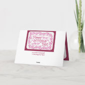 ハッピーナースデイカスタマイズ可能カード – ピンクハート カード (裏面)