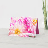 ハッピーナースデイホワイトアンドピンクダリアカード カード (正面)