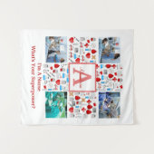 ハッピーナースデー４　写真コラージュクロスモノグラム タペストリー (正面(横))