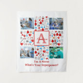 ハッピーナースデー４　写真コラージュクロスモノグラム タペストリー (正面)