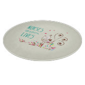 ハッピーナースデー、かわいい鳥オンストライプズ カッティングボード (角)