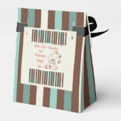 ハッピーナースデー、かわいい鳥オンストライプズ フェイバーボックス (裏面サイド)