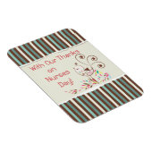 ハッピーナースデー、かわいい鳥オンストライプズ マグネット (右側)