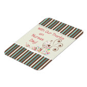 ハッピーナースデー、かわいい鳥オンストライプズ マグネット (左側)